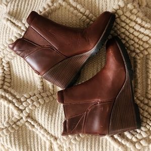 Sorel Leather Wedge Boots